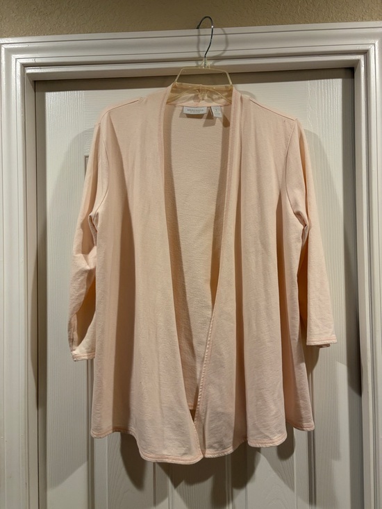 Chico's Sweaters - Chico’s weekend Women's Light Pink Open Front Cardigan size 1 (m) like new